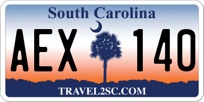 SC license plate AEX140