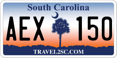 SC license plate AEX150