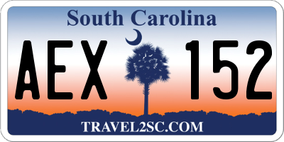SC license plate AEX152