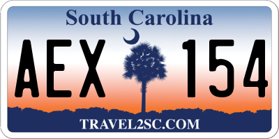 SC license plate AEX154