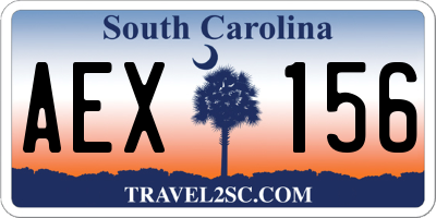 SC license plate AEX156