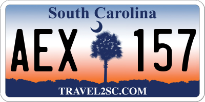 SC license plate AEX157
