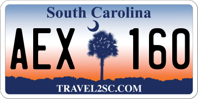 SC license plate AEX160