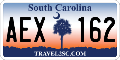 SC license plate AEX162