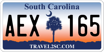 SC license plate AEX165