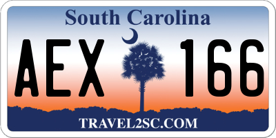 SC license plate AEX166