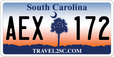 SC license plate AEX172