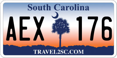 SC license plate AEX176