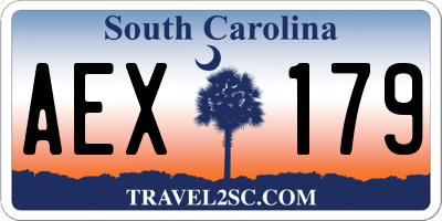 SC license plate AEX179