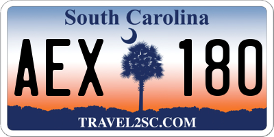 SC license plate AEX180