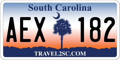 SC license plate AEX182