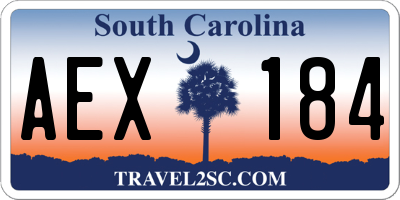 SC license plate AEX184