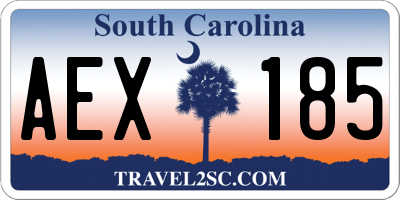 SC license plate AEX185
