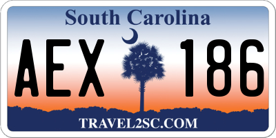 SC license plate AEX186