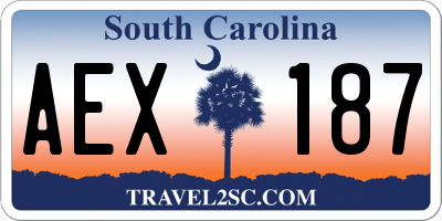 SC license plate AEX187