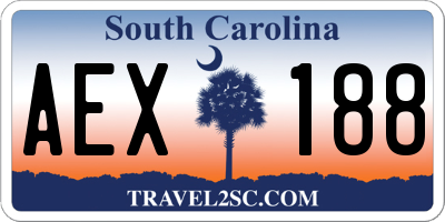 SC license plate AEX188