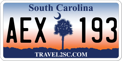 SC license plate AEX193
