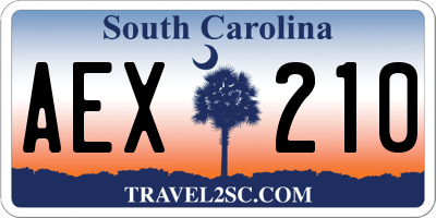 SC license plate AEX210