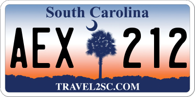 SC license plate AEX212