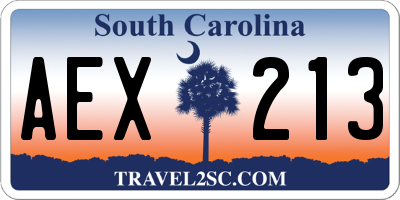 SC license plate AEX213