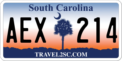 SC license plate AEX214