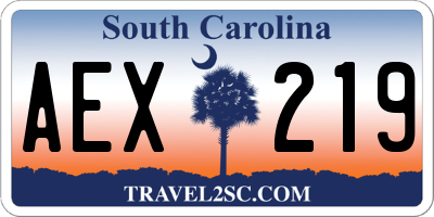 SC license plate AEX219