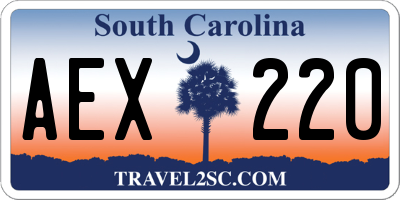 SC license plate AEX220