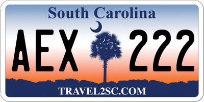 SC license plate AEX222