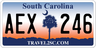 SC license plate AEX246