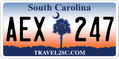 SC license plate AEX247