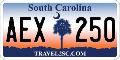 SC license plate AEX250