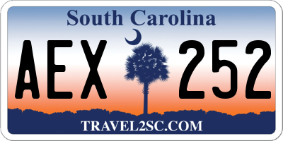 SC license plate AEX252