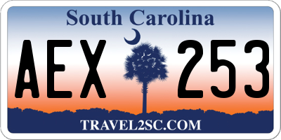 SC license plate AEX253