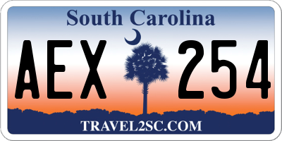 SC license plate AEX254