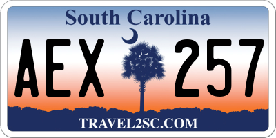SC license plate AEX257