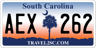 SC license plate AEX262