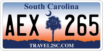 SC license plate AEX265