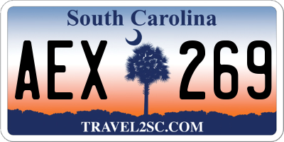 SC license plate AEX269