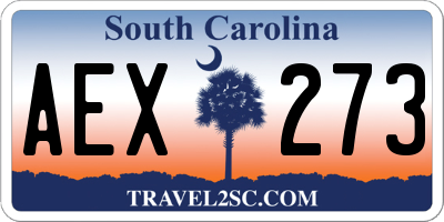 SC license plate AEX273