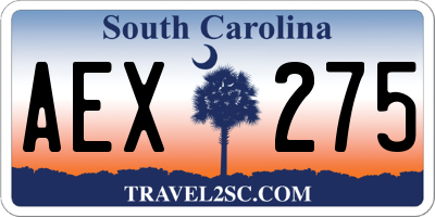 SC license plate AEX275