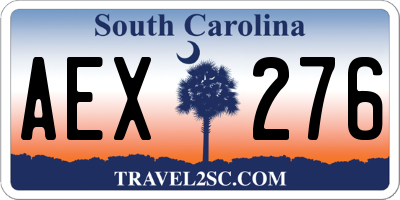 SC license plate AEX276