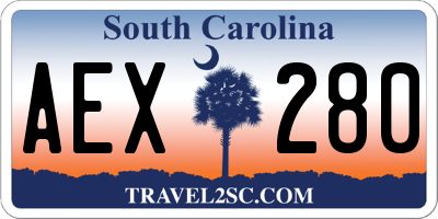 SC license plate AEX280