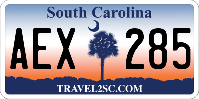 SC license plate AEX285