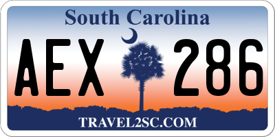 SC license plate AEX286
