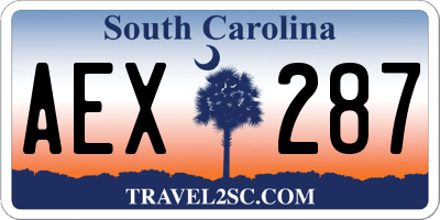 SC license plate AEX287