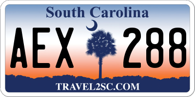 SC license plate AEX288