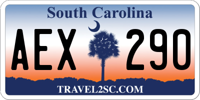 SC license plate AEX290