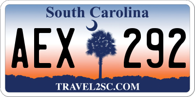 SC license plate AEX292