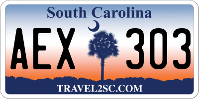 SC license plate AEX303