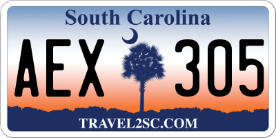 SC license plate AEX305